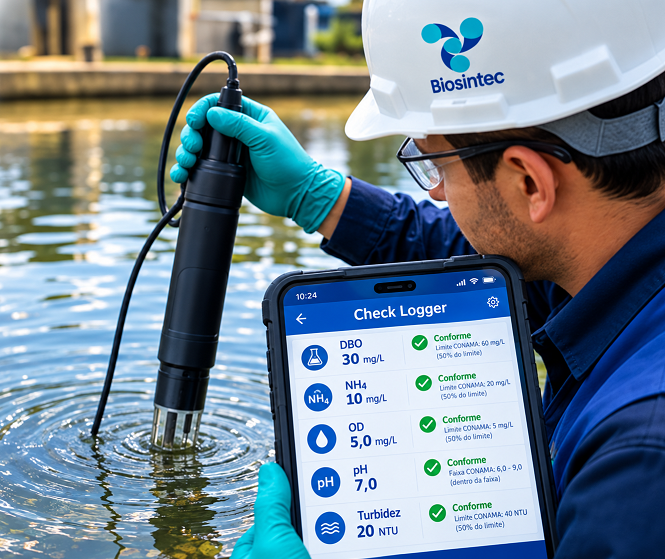 CHECK Biosintec para monitoramento de parâmetros de tratamento de efluentes